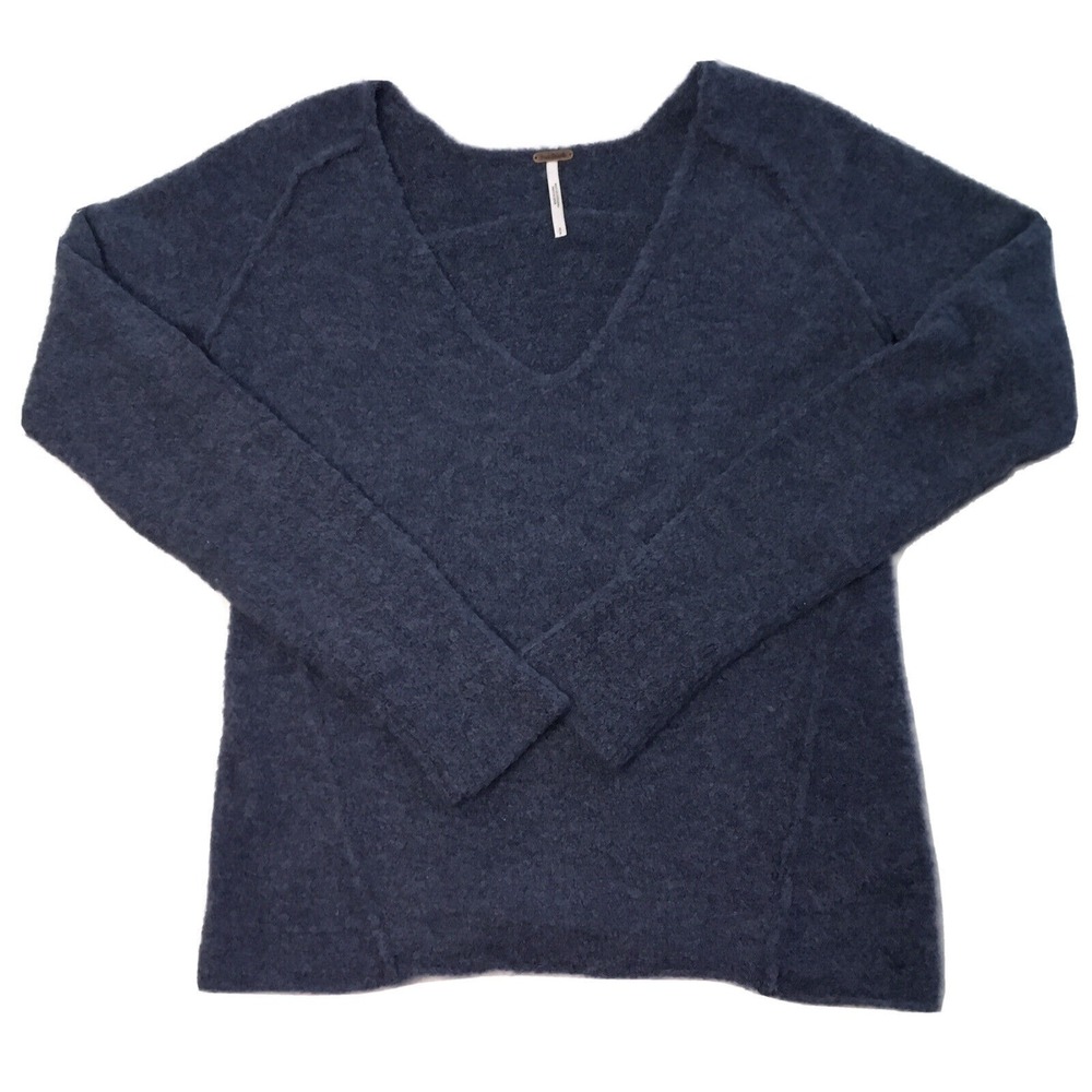 Free People Slouchy Blue Sweater Small‎ Boho Oversized